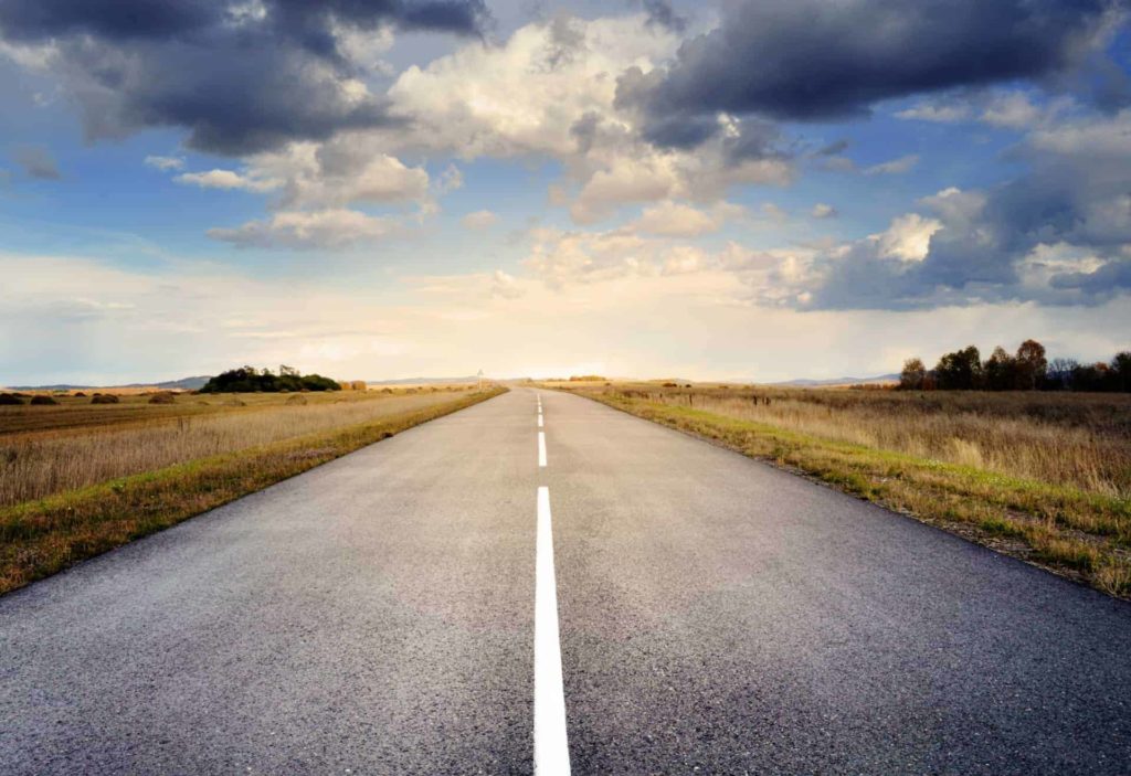 road asphalt sky