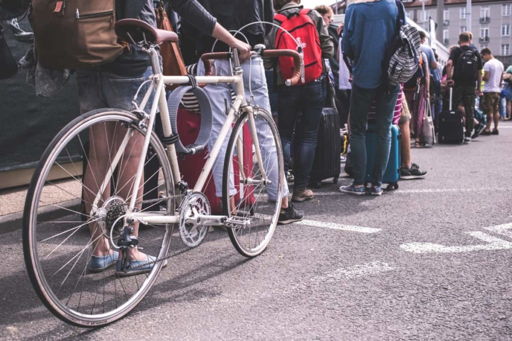 people queuing in a line