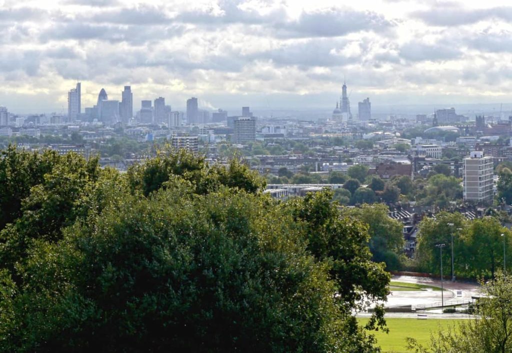 High viewpoint of the city of London Skyline