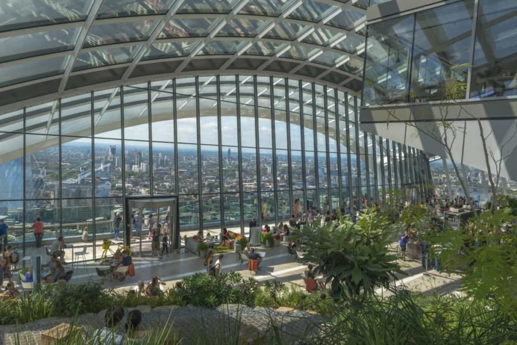 View of Sky Garden from a higher angle